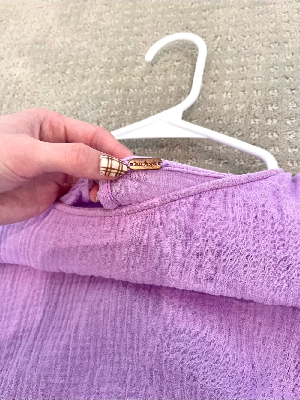 Free People Lilac Ruffle Top - Picture 4 of 7
